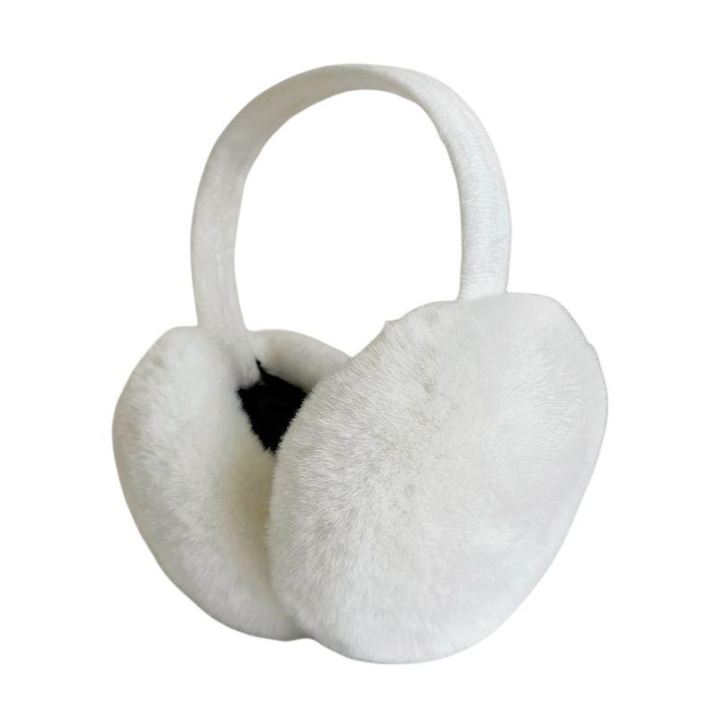 Pluszowe Ciepłe Nauszniki Damskie Słodkie Nauszniki Zimowa Ochrona Uszu Zimoodporne Zimowe Jednokolorowe Ocieplacze na Uszy Składane Jesienno-Zimowa Torba na Uszy Duże