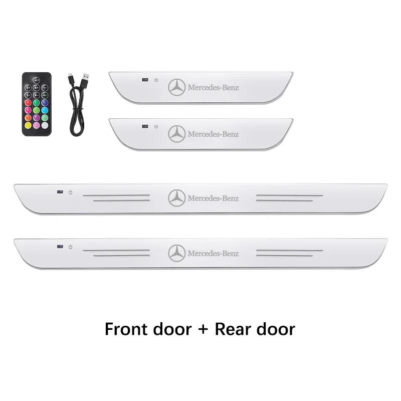 For Mercedes Benz Car LED Wireless Welcome Pedal Light Door Sill Light For Mercedes-Benz AMG A C E V Class GLA Sprinter ML Vito