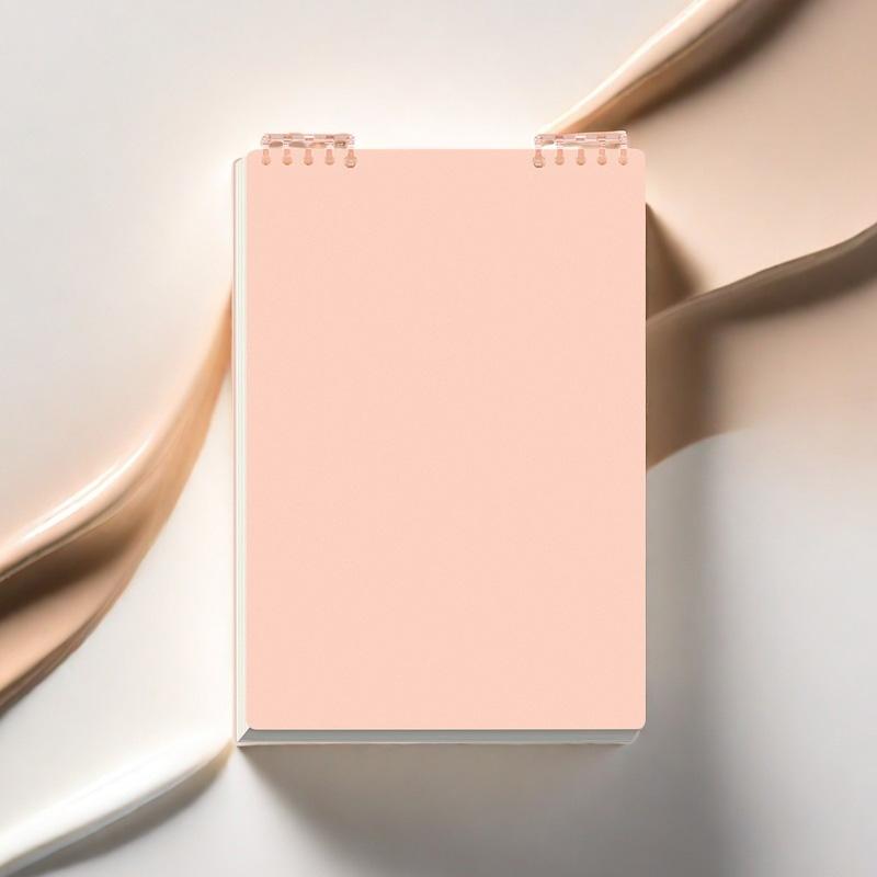 21×14.2cm (8.27×5.59in) Pink Desktop Coil Notebook - Vertical Calendar-Style Standable Design, Lined Thick Paper Inner Pages