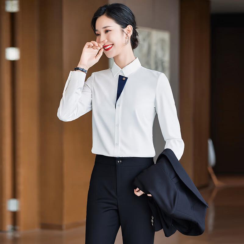 Women's Long Sleeve Small Square Collar Professional Shirt