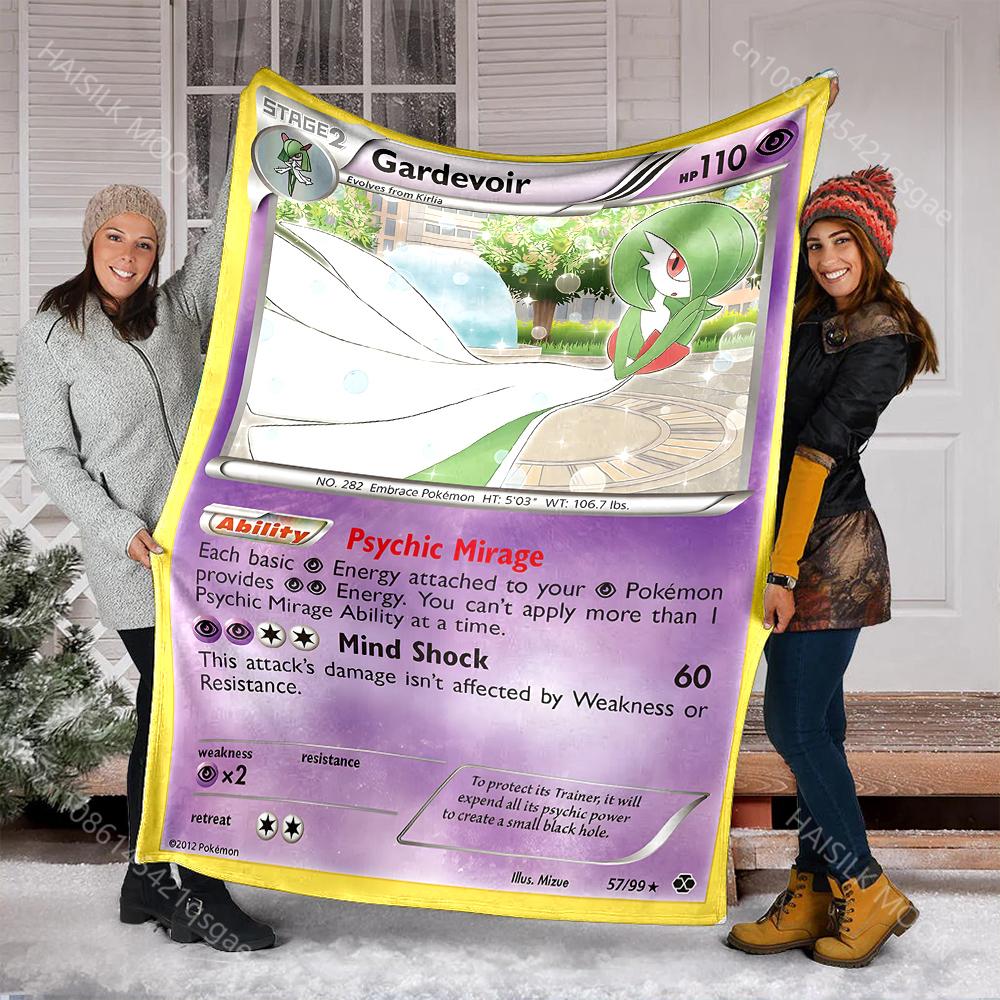 

1PC Japan Pokémon Gardevoir Card Print Blanket Adult Children Warm Blankets Home Travel Car Camping Picnic Luxury Gifts 75x90cm