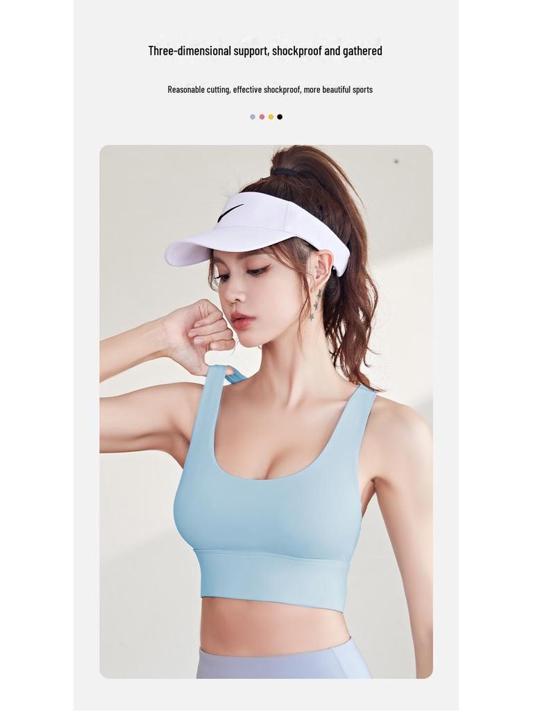 Nahtloser stoßfester Sport-BH mit hohem Aufprallschutz und schönem Rückendesign für Damen