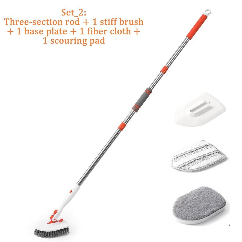 Bathroom Cleaning Brush Floor Scrubber Bathtub Brush Bathroom Shower Tile Brush Sponge Wiper 3-pack Combination 180° Rotation