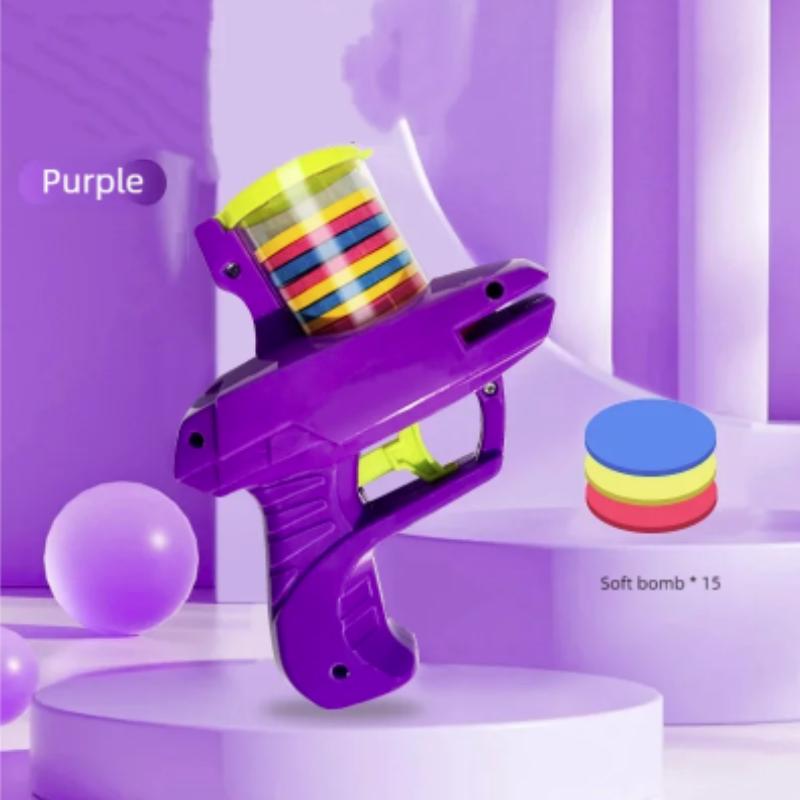 Kids Outdoor Foam Disc Gun Toy Double Launcher Interactive Parent-Child Flying Game Shooting Toy for Children