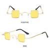 Metal Frame Small Square Sunglasses Candy Color Mini Sunglasses Hip Hop Shades  for Women & Men