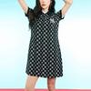 New MLB Short Sleeved Dress Spring Summer Women's Black 3FOPM0223-50BKS