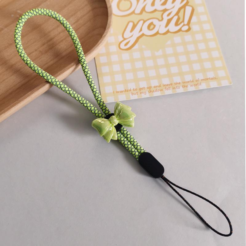 Mobile Phone Lanyard Bow Knot Fluorescent Dragon Pattern Cartoon Lanyard Short Wrist Strap with Strap Universal Anti Loss Strap
