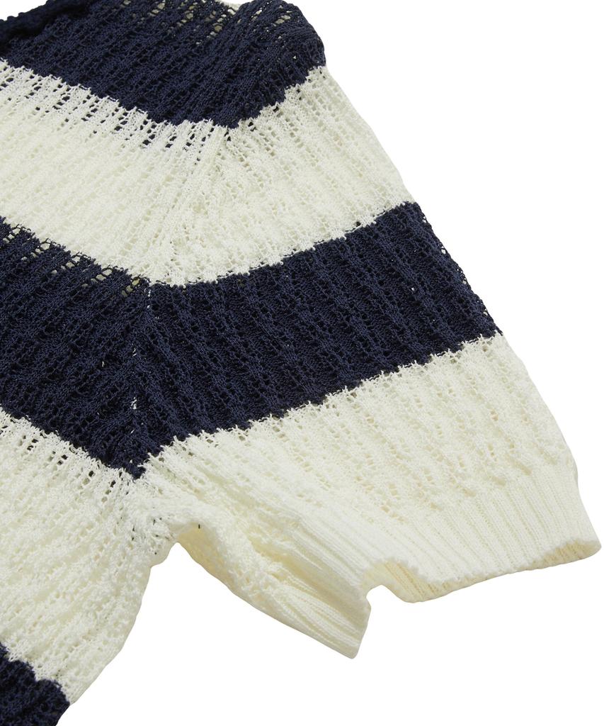 PENFIELD Striped Lace Collar Knit White_Fs2Nt01F