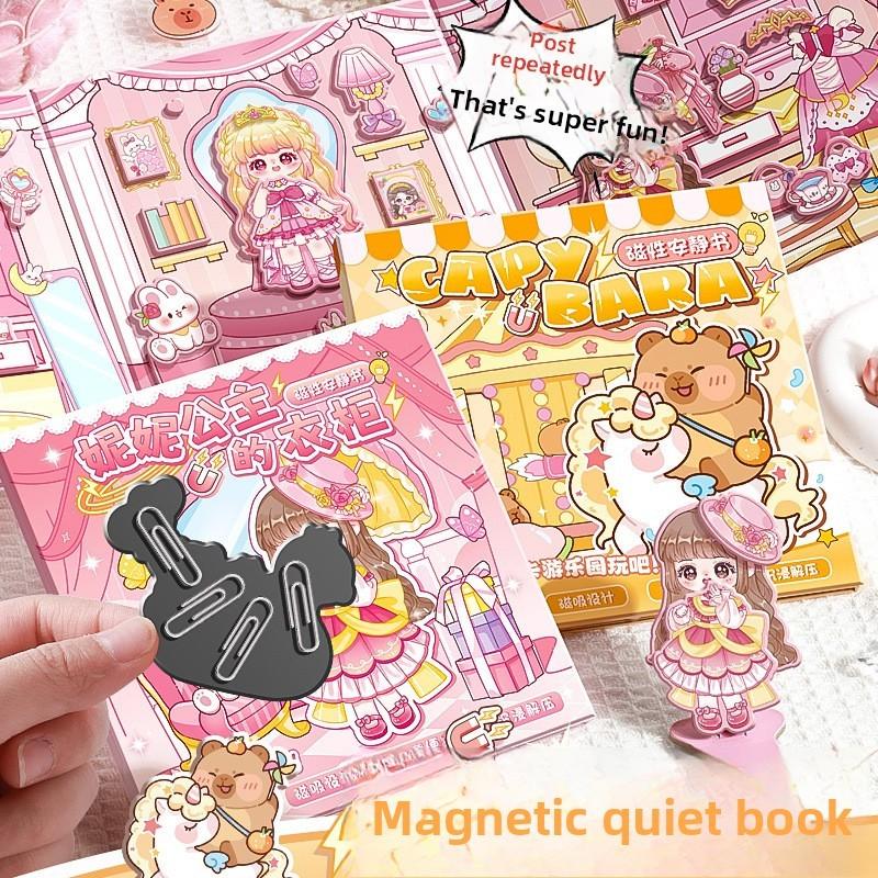 Livre Silencieux Magnétique Armoire de Princesse Avec Autocollants DIY Pour le Jeu Créatif des Enfants