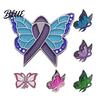 Cardigan Brooch Women Enamel Butterfly Design Healing Ribbon Pin Dripping