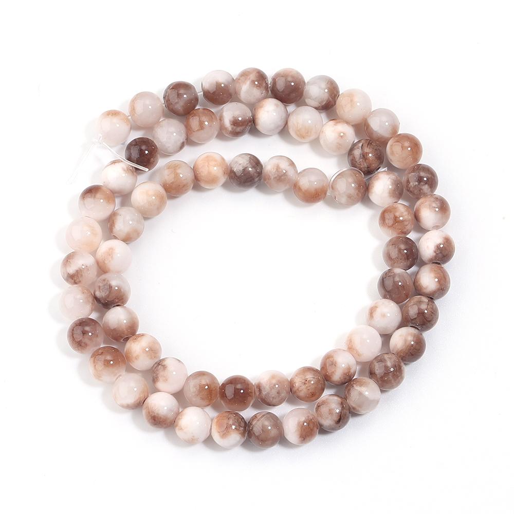 4/6/8/10/12mm Natural Stone Coffee White Persian Jade Beads Round Loose Beads For Jewelry Making DIY Bracelets Necklace Findings