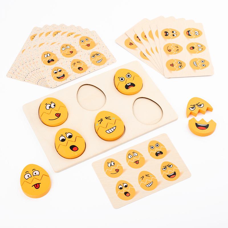 Montessori Emotion Matching Puzzle: Joy, Anger, Sadness & Happiness for Children's Educational Play