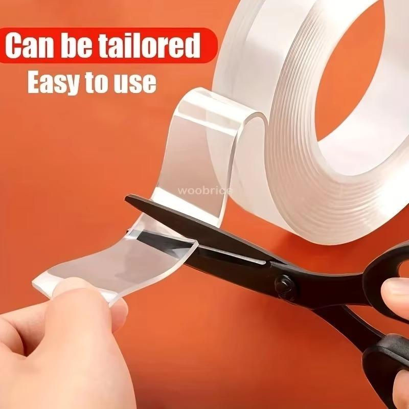 Cinta Adhesiva Multiusos Potente Adhesivo de Doble Cara Extraíble Transparente Agarre de Montaje Lavable Impermeable Fuerte Pegajoso
