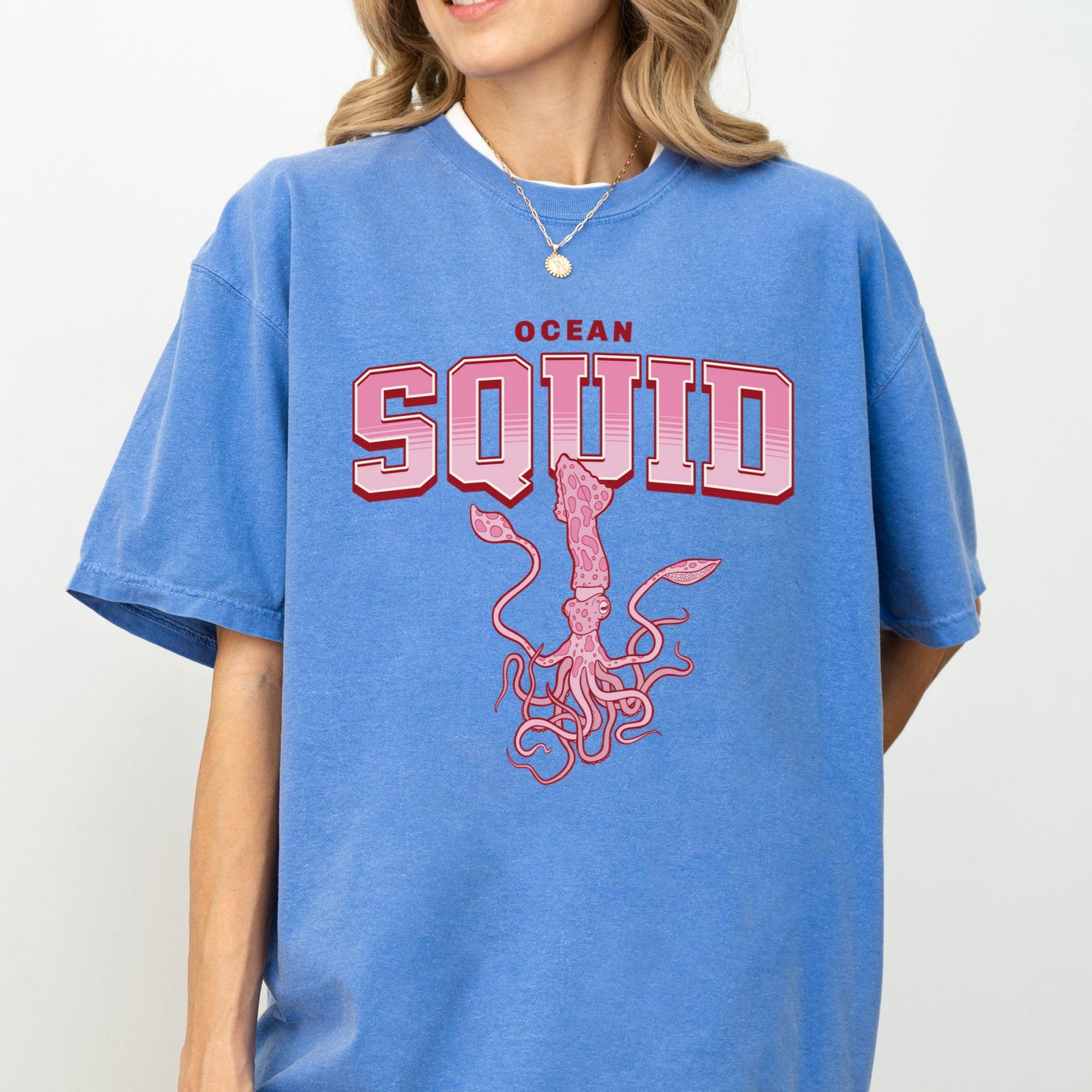 Squid Graphic Comfort Colors T-Shirt – Ocean Lover Unisex Tee S