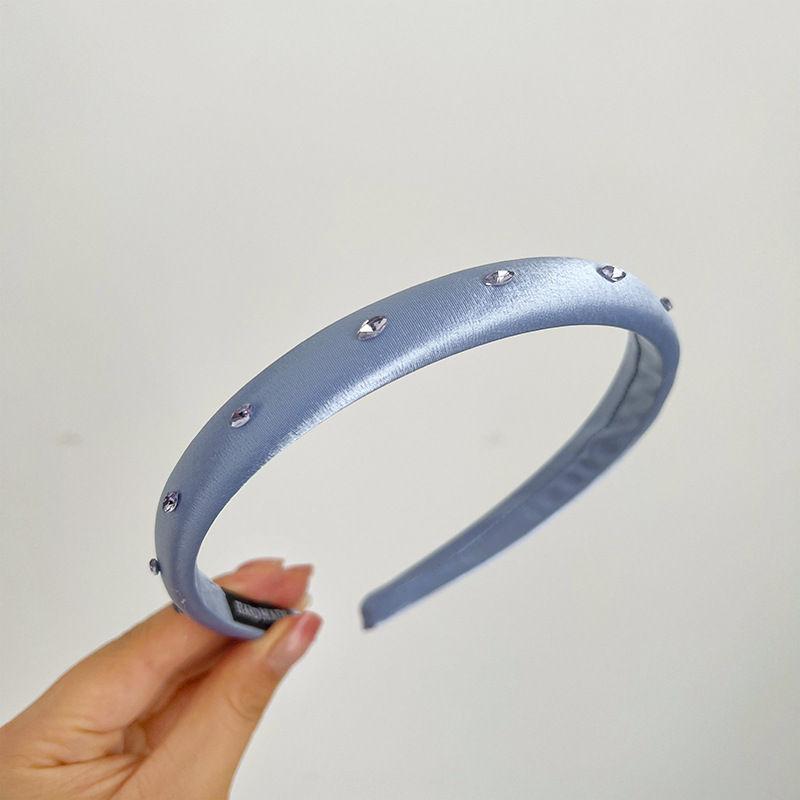 

Сверкающие стразы повязка на голову для волос с тонкими краями, маленькая губка, аксессуары, головной убор 15.5*1.5cm синий