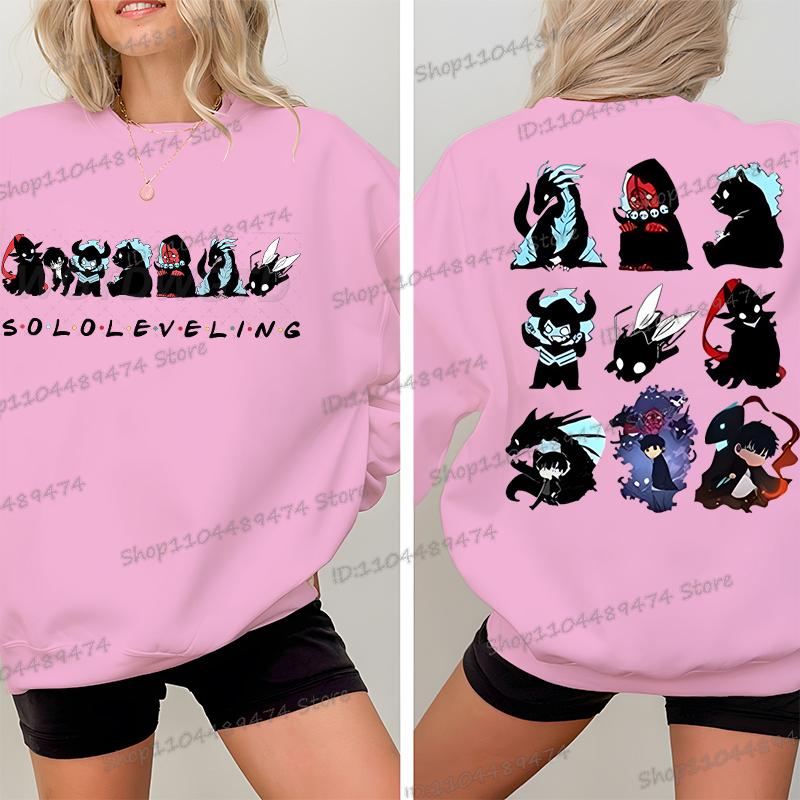Solo Leveling Crewneck Sweatshirt Unisex Anime Fan Gift Fashion Casual Hoodies Sung Jin Woo Cartoon Classic Street Style Hoodies