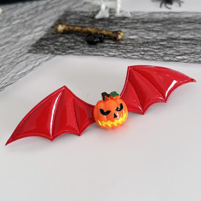Dark Series Halloween Headwear Multi-Color Pumpkin Devil Bat Wings Side Headwear Hair Clip Funny Devilish Accessory For Parties