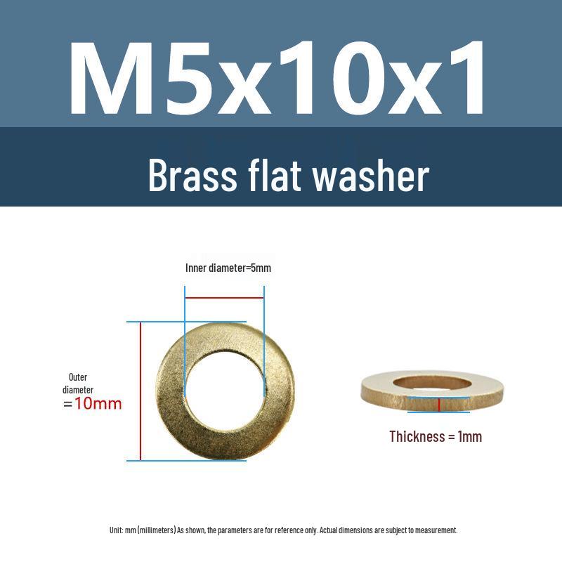 Yigu Durable Brass Flat Washers: M2-M12 Screws