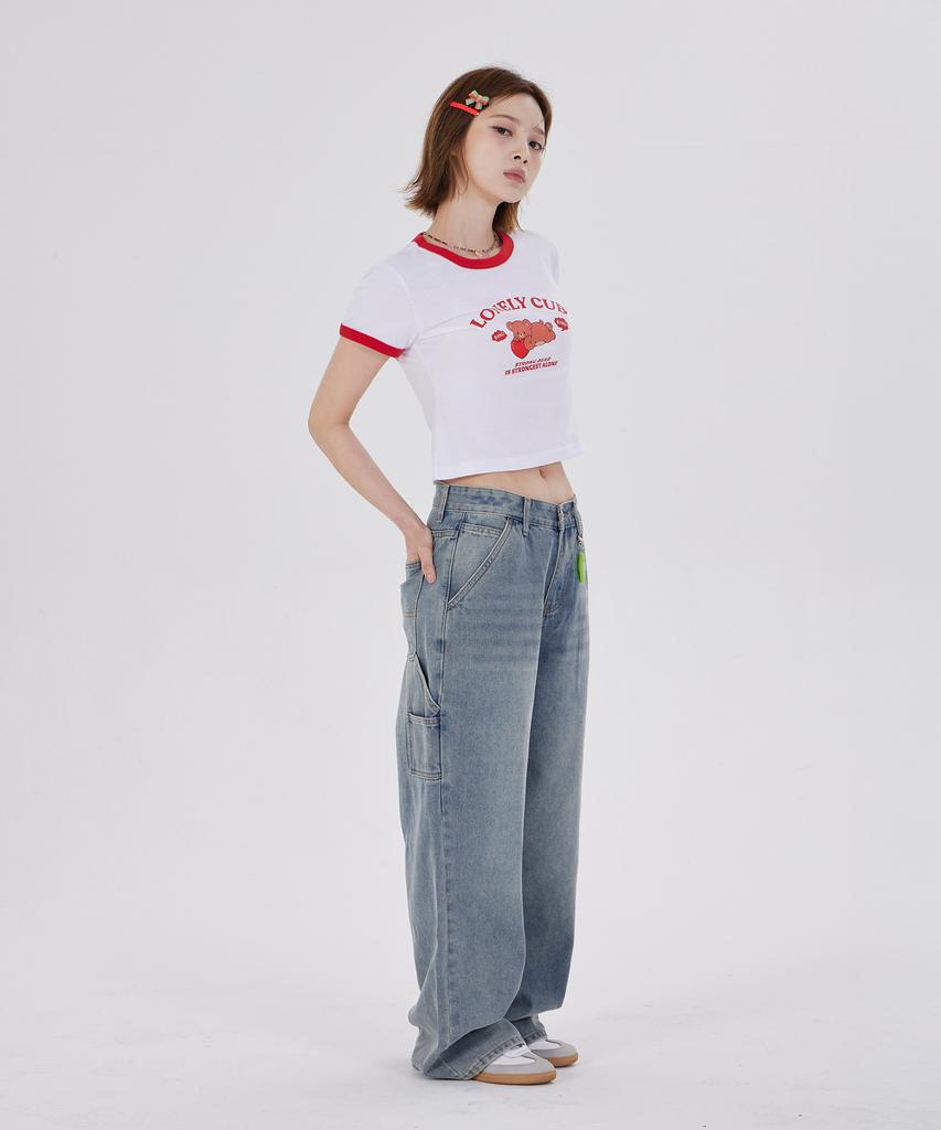 DYSFUNCT Lonely Cub Ringer T-Shirt(Red)