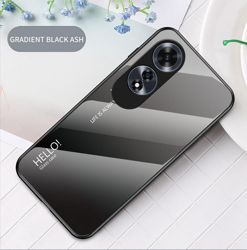 Gradient Tempered Glass Protect Case for OPPO A60 A79 A18 A38 A98 A78 A58 A17 A16 Glossy Back Cover