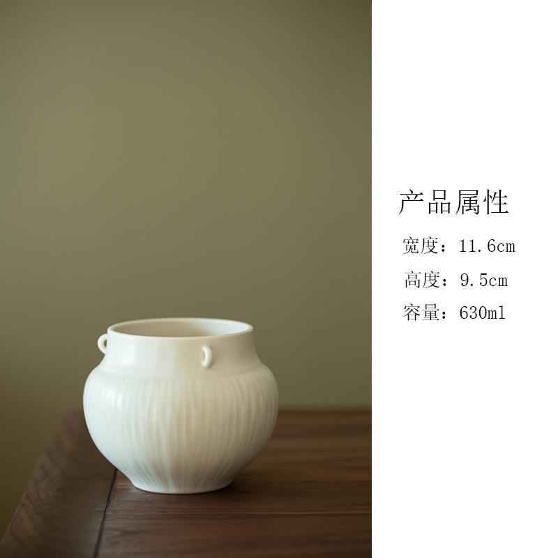 630 мл Cherish White Цзяньшуйская Чайная Чаша Мойка для Кистей Мусорное Ведро для Чайных Отходов Бочка для Чайной Заварки Украшения для Чайной Церемонии Ремесло