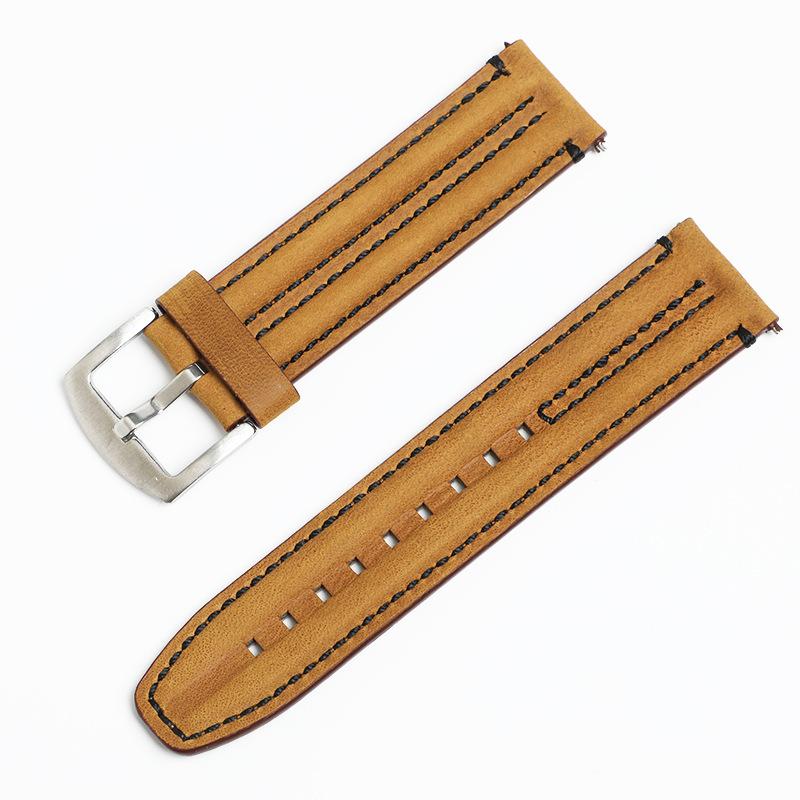 Calfskin Switch Ear Strap 20mm22mm Double Bone Three-dimensional Leather Watch Strap Personalized Accessories