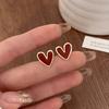 1 Pair of Elegant Red Heart Earrings for Women – Fashionable and Simple, Suitable for Casual Outfits or as a Gift, Everyday Earrings