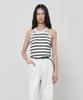 NOTIA Halter Neck Sleeveless Top - White Stripe