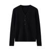 Early Autumn New 100 Cashmere Drawn V-Neck Placket Beaded Cardigan Showing Thin Temperament Elegant Coat Shirt
