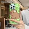 Phone Case: 2D Flat Design Suitable for iPhone 18, 17, 16, 15, 14, 13 Pro Film Protective Case, Couple Style, Little Flower Capybara, Christmas and Ha