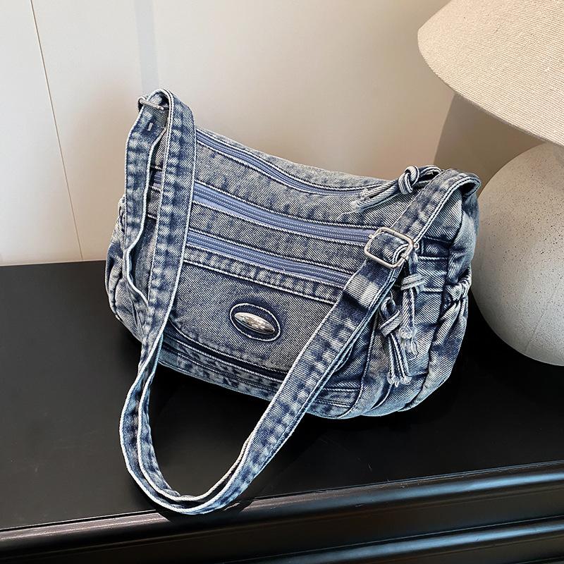 

Popular summer new denim bag student large capacity fashion foreign style backpack fashion women s leisure travel bag синий