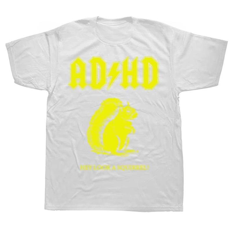 ADHD In Its Original Form Squirrel T Shirt Squirrel T-Shirt Tops Tees Oversized Cotton Holiday Short Sleeve Mens Clothes
