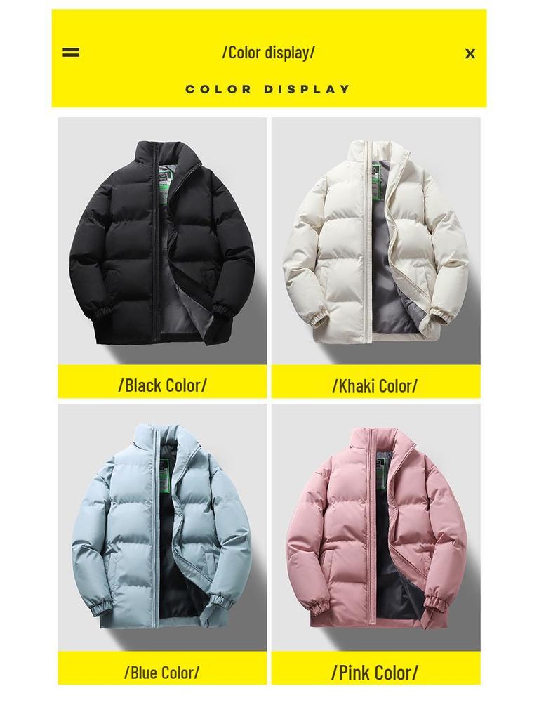 Men's Thickened Cotton Puffer Jacket: Cold-Resistant, Casual, Versatile, and Fashionable Coat.