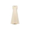 X Theory Kollaboration Unifarben Rundhals Ärmelloses Kleid Damenkleider Hellbeige 447376-30