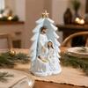 Traditional Nativity Figurine for Holidays Holy Family Statue, Christmas Tree Resin Ornament, Hand-Painted Religious Home Decor Housewarming Tabletop