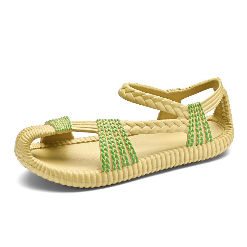Hausschuhe Weben Design Strand Sandalen Atmungsaktiv Casual Flache Männliche Sandalen Outdoor Paare Sandalen