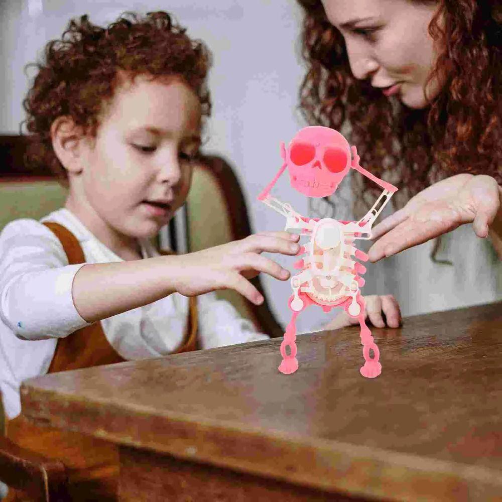 Plastic 3D Print Shaking Skull Doll Dancing Skull Spring Clockwork Toy  Kids Toddlers