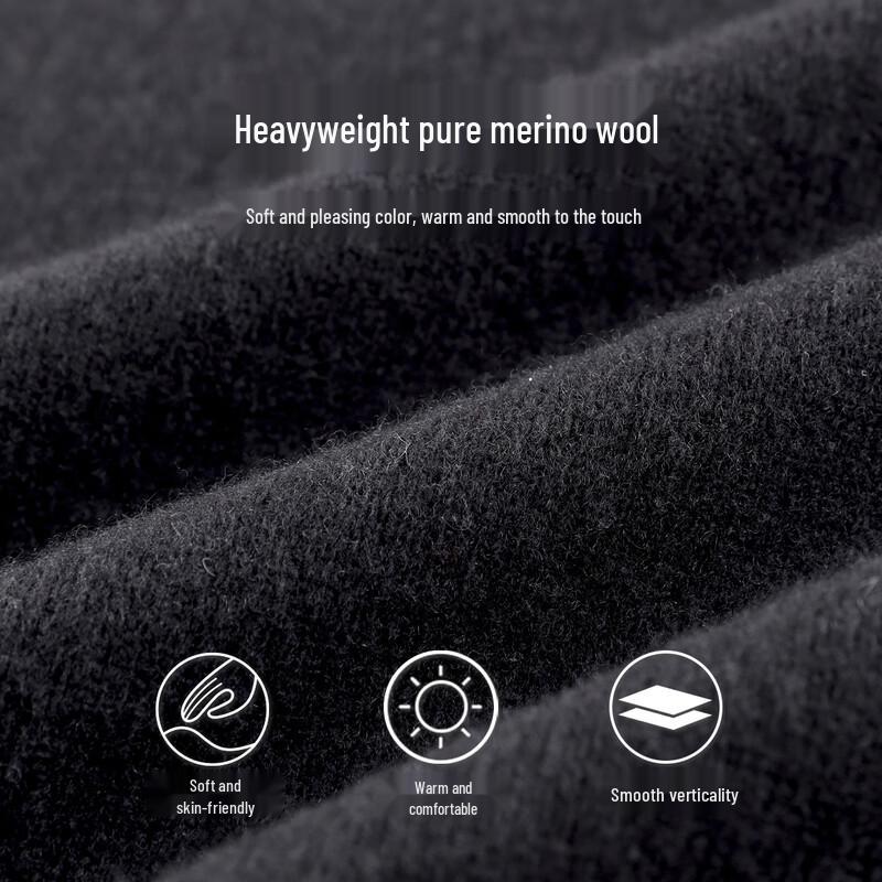 JOW Men's Heavyweight 100% Wool Half-Zip Mock Neck Sweater