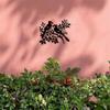 Iron Wall Art Bird on Flower Branch Home Garden Decor Metal Sculpture