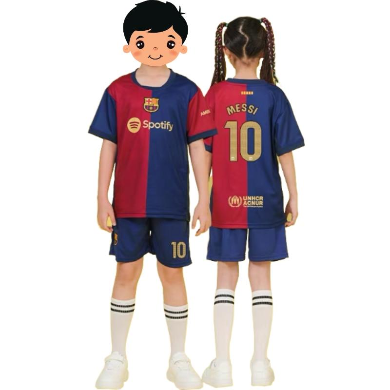 Kids Sports Gear Messi No.10 Football Jersey with 3 Bracelets, Keychain, Socks, Polyester, Blue MzcrJosv®