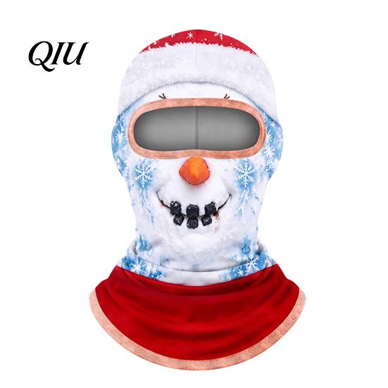 Winter Skiing Balaclava Velvet Face Mask for Christmas, Santa Snowman Reindeer Elf Balaclava, Cold Weather Guard Windproof Neck Gaiter Outdoor