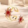 Adjustable Jewelry Set with Sun Design Bracelet and Ring, Matching Two Piece Accessory for Party Styling and Gifts