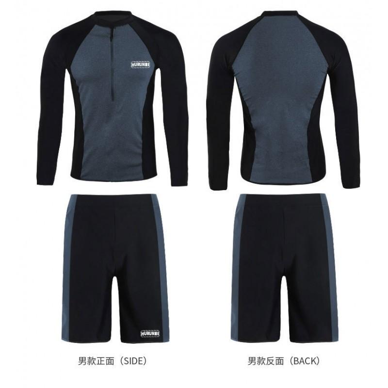 Unisex Long Sleeve Rash Guard Set With UPF 50 Sun Protection Snorkeling Surfing Swimming