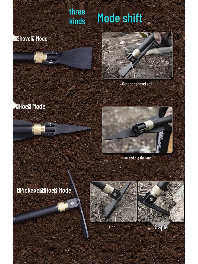 Changlin 1531 Multifunctional Folding Shovel & Pickaxe - Portable Outdoor Tool for Camping, Fishing, and Gardening