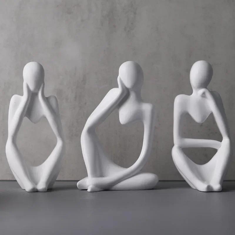 DIY Creativ Handmade Statuie Gânditor Silicon Matriță Artă Abstractă Corp Uman Ornamente Gips Matriță Rășină Epoxidică Matriță Decor Acasă