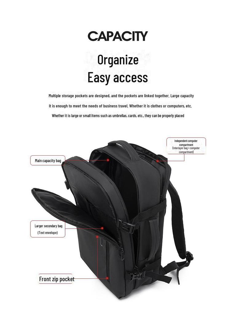 Large Capacity Multifunctional Laptop Backpack with USB Port - Unisex Travel and School Bag