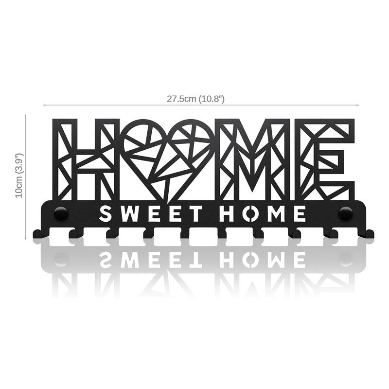 HOME Metall Wandhaken mit Buchstaben - Kreativer Eisenkunst Schlüssel- und Handtuchhalter