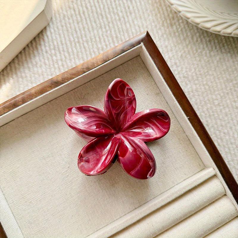 1Pcs Fashion Colorful Flower Hair Claw Clip Shark Ponytail Clip Temperament Hairpin Semi Tied Hair Clip Hair Accessories