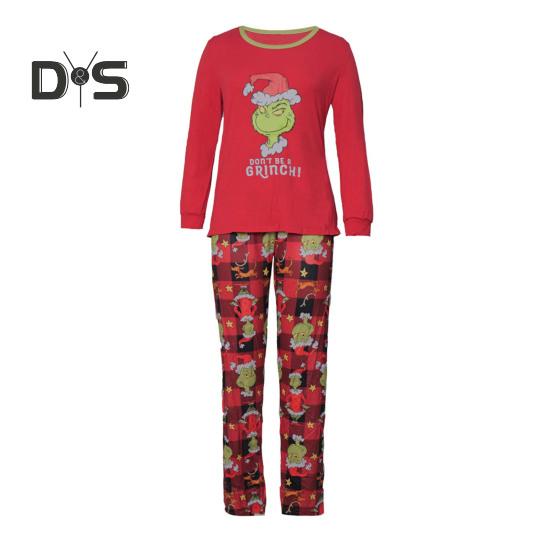 2ks/sada Vánoční rodinný pyžamový set Ladící vánoční noční prádlo Rodinný sváteční noční set Kreslený design Pár Oblečení