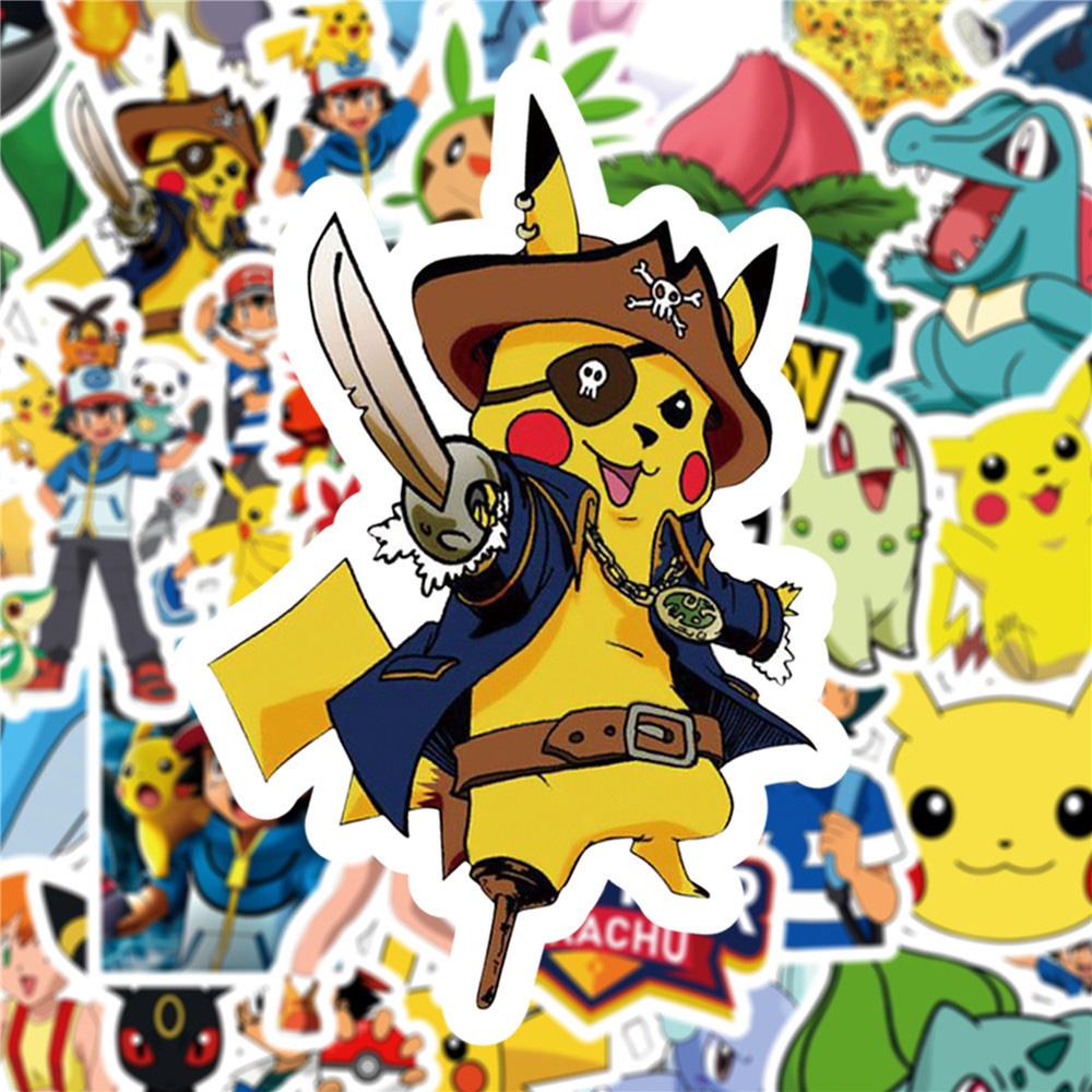 10/30/50pcs Anime Graffiti Stickers Cute Pikachu Stickers Decals DIY Skateboard Phone Cases Kawaii Cartoon Sticker Toy